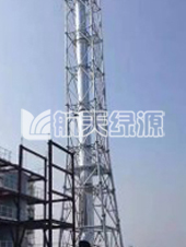 同舟危廢55米圓管塔，內(nèi)1300mm玻璃鋼 耐溫145
